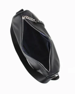 CORTINA POLO STYLE - Borsa mezzaluna nera con borchie