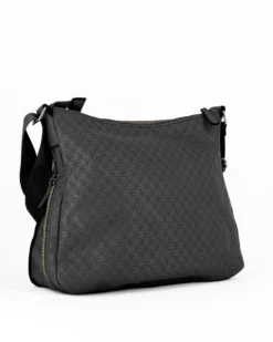 CORTINA POLO STYLE - Borsa nera loggata con tasca frontale e cerniera ad espansione