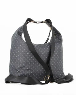 CORTINA POLO STYLE - Borsa nera con tracolla e manico regolabili e tasca frontale