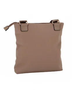 CORTINA POLO STYLE - Borsa nocciola con tracolla regolabile e tasca frontale