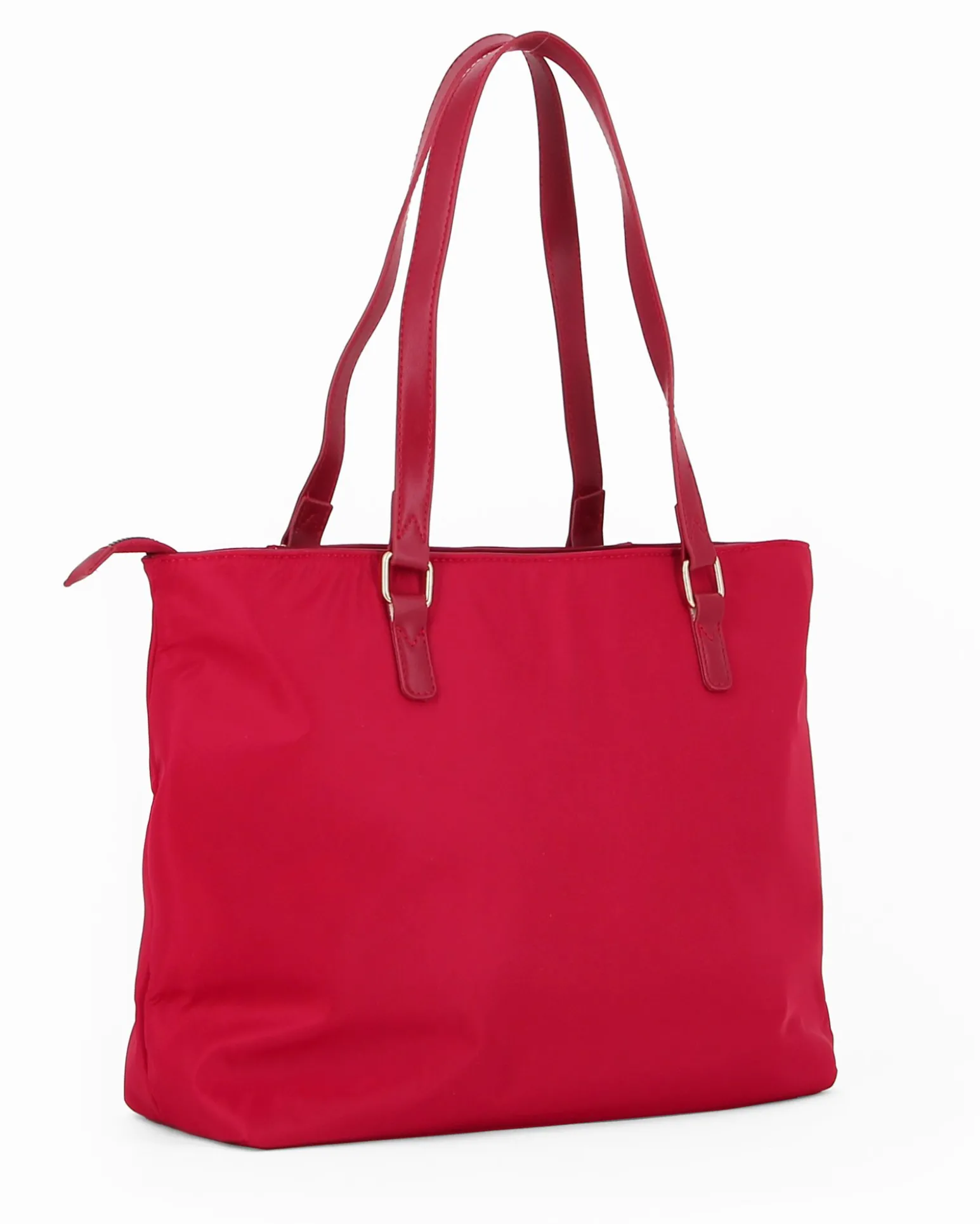 CORTINA POLO STYLE - Borsa shopping rubino con tasca frontale e tracolla removibile