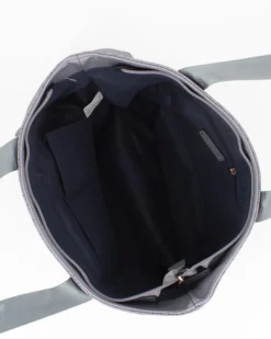 CORTINA POLO STYLE - Borsa shopping piombo loggata con tasca frontale