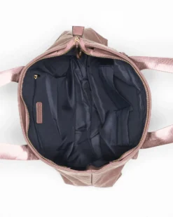 CORTINA POLO STYLE - Borsa shopping cipria loggata con tasca frontale