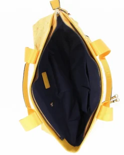 CORTINA POLO STYLE - Borsa shopping gialla loggata con zip frontale