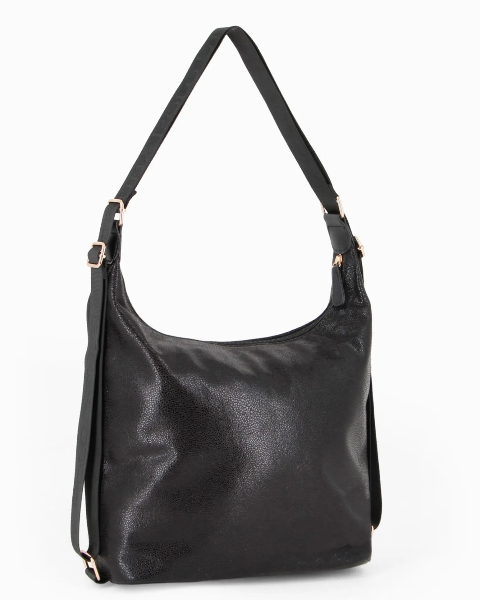 CORTINA POLO STYLE - Borsa/zaino nera con tasca frontale e stampa logo