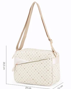 CORTINA POLO STYLE - Tracolla burro loggata con due scomparti principali e tasca frontale con zip diagonale