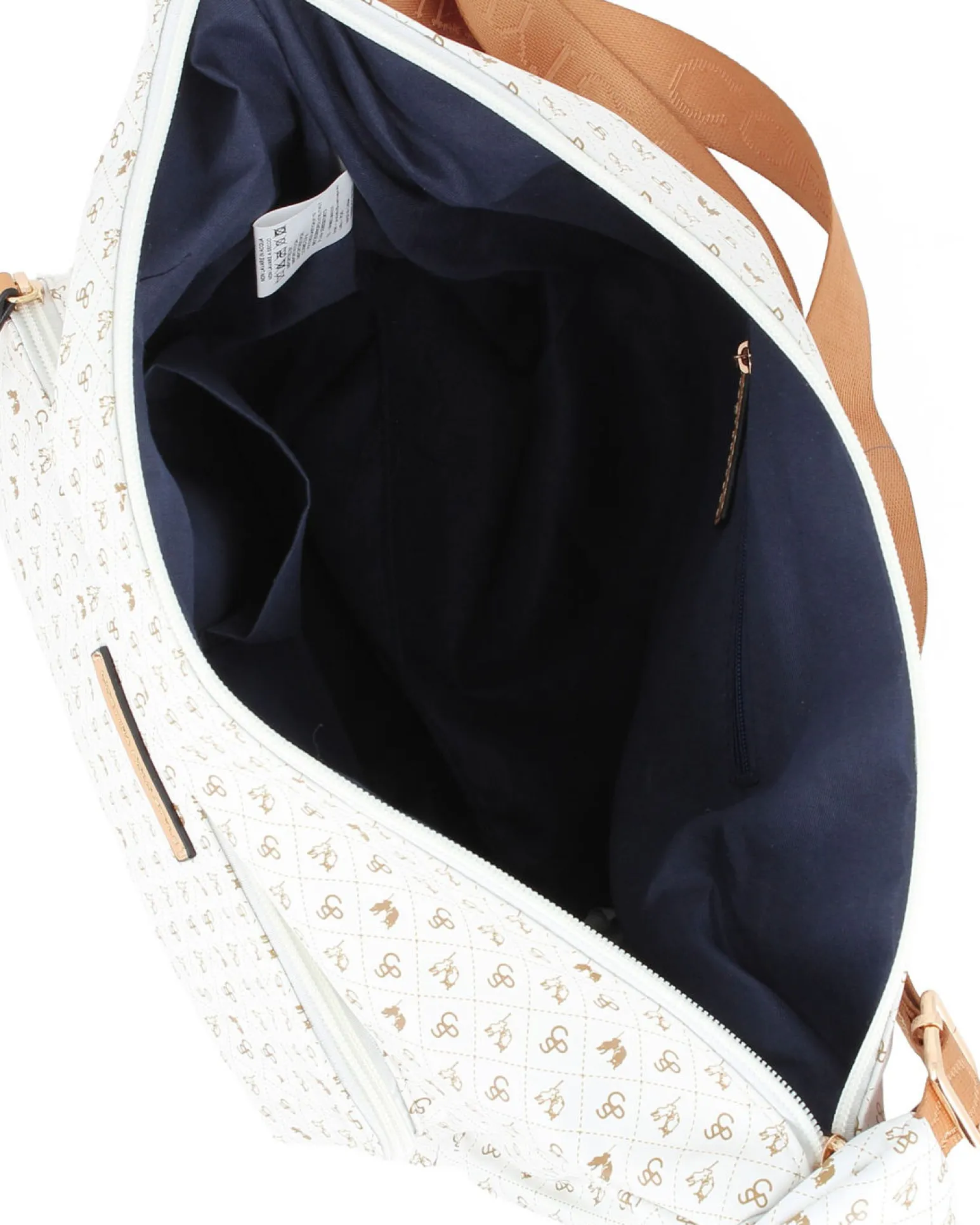 CORTINA POLO STYLE - Tracolla beige loggata con tasca frontale e taschini laterali elasticizzati