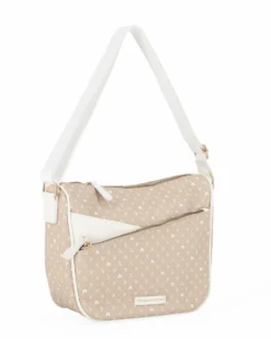 CORTINA POLO STYLE - Tracolla taupe loggata con tasca frontale con zip diagonale