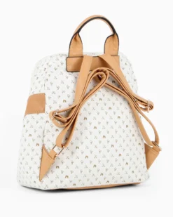 CORTINA POLO STYLE - Zaino beige loggato con doppia tasca frontale