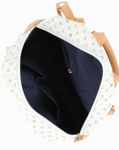CORTINA POLO STYLE - Zaino beige loggato con doppia tasca frontale