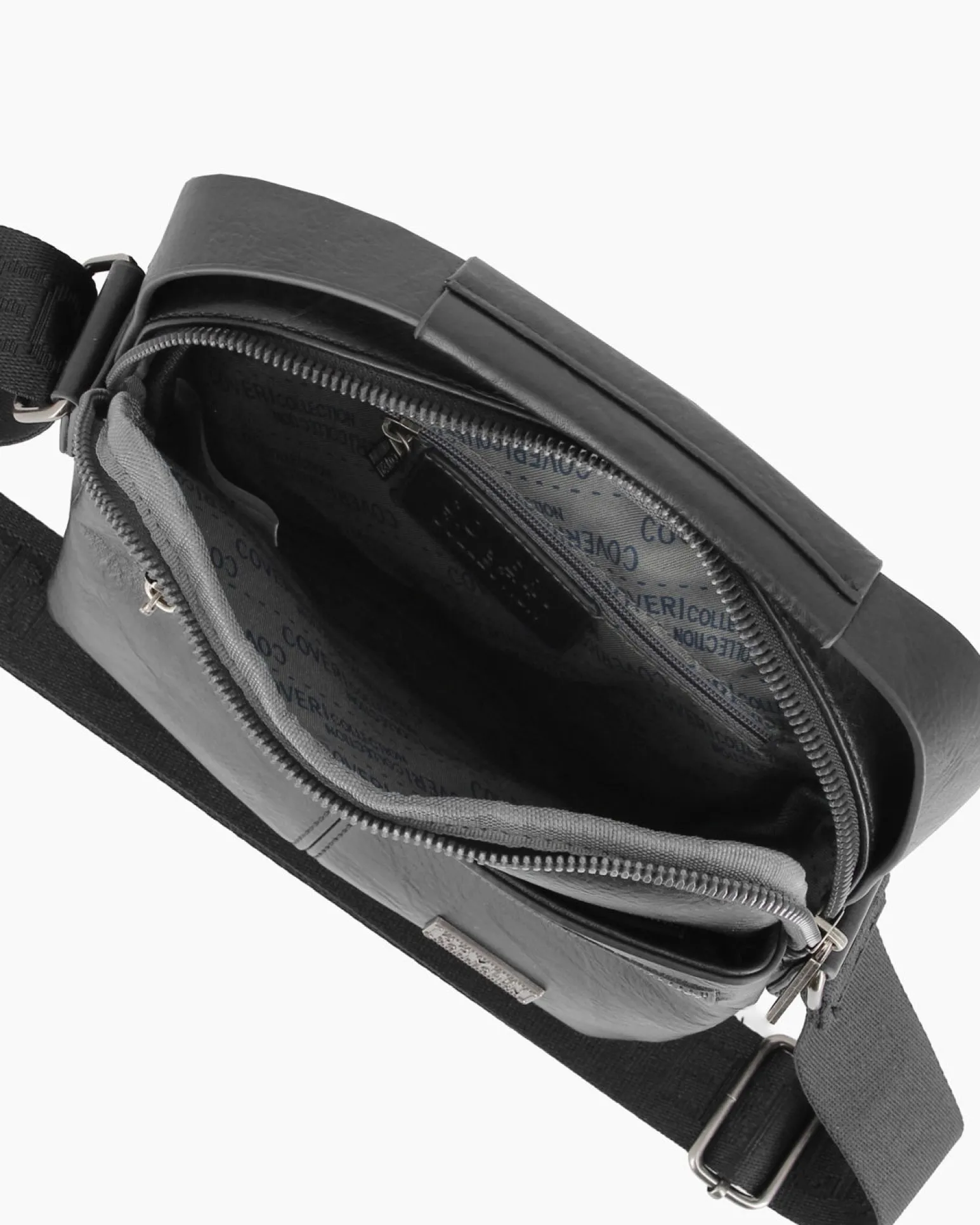 COVERI COLLECTION - Borsello nero con doppia tasca frontale