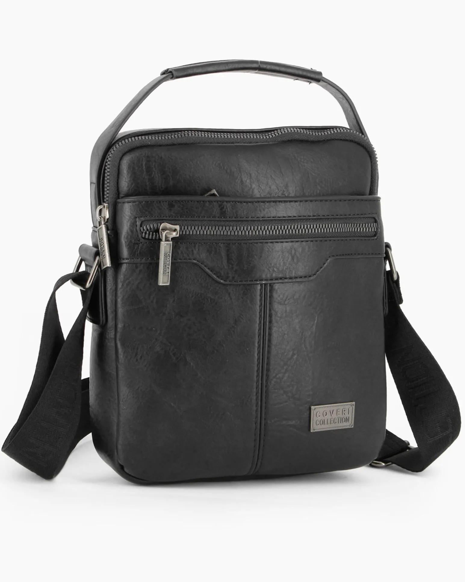 COVERI COLLECTION - Borsello nero con doppia tasca frontale