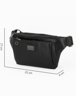 COVERI COLLECTION - Marsupio nero  da uomo con tasca frontale e posteriore