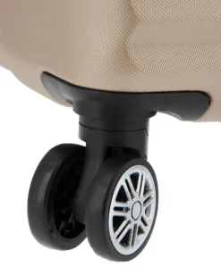 COVERI COLLECTION - TROLLEY ABS CHAMPAGNE CON QUATTRO RUOTE DOPPIE E RIGHE ORIZZONTALI