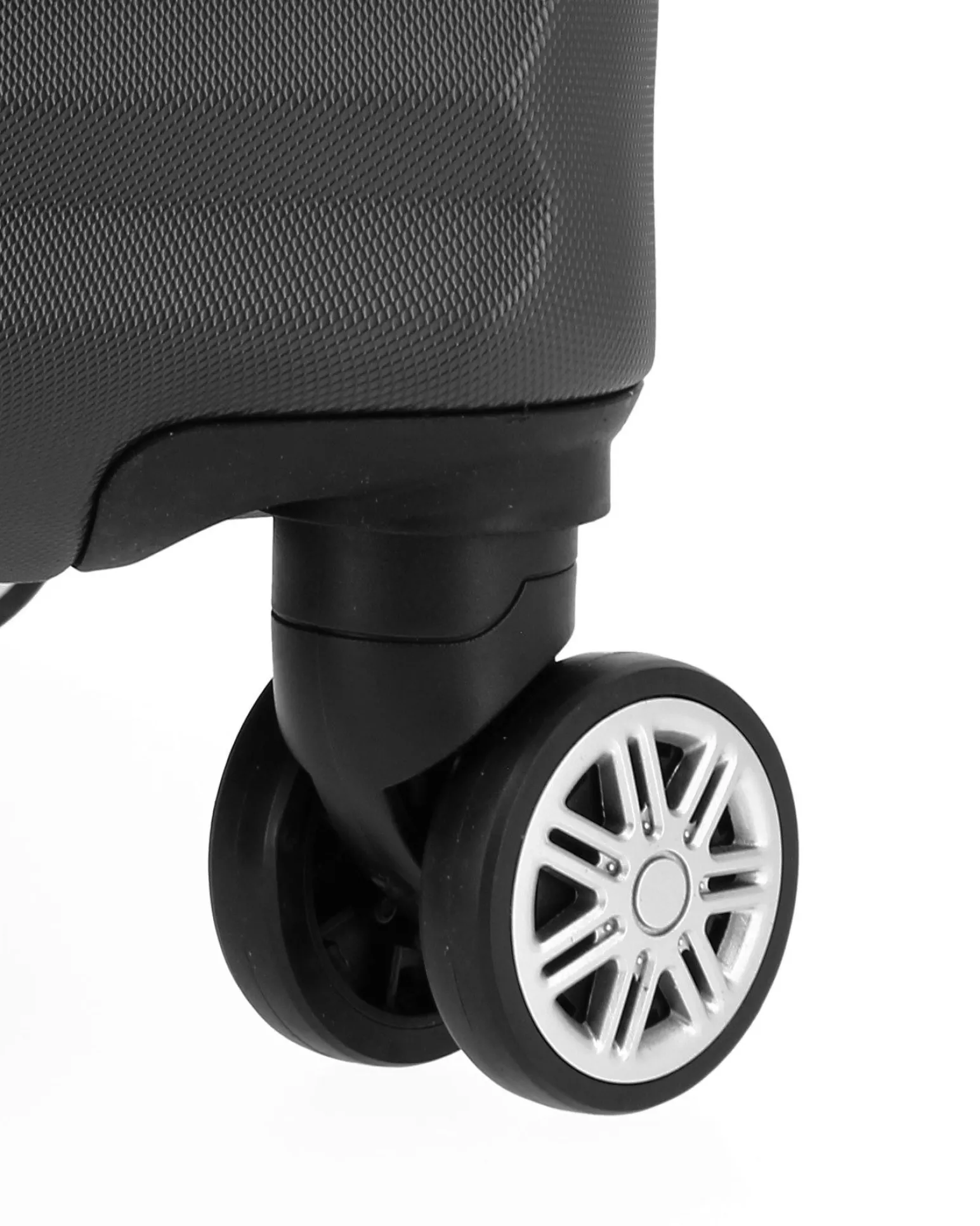 COVERI COLLECTION - TROLLEY ABS GRIGIO CON QUATTRO RUOTE DOPPIE E RIGHE ORIZZONTALI