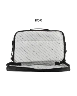 COVERI COLLECTION - Trolley in tessuto nero con 4 ruote doppie ed espansione