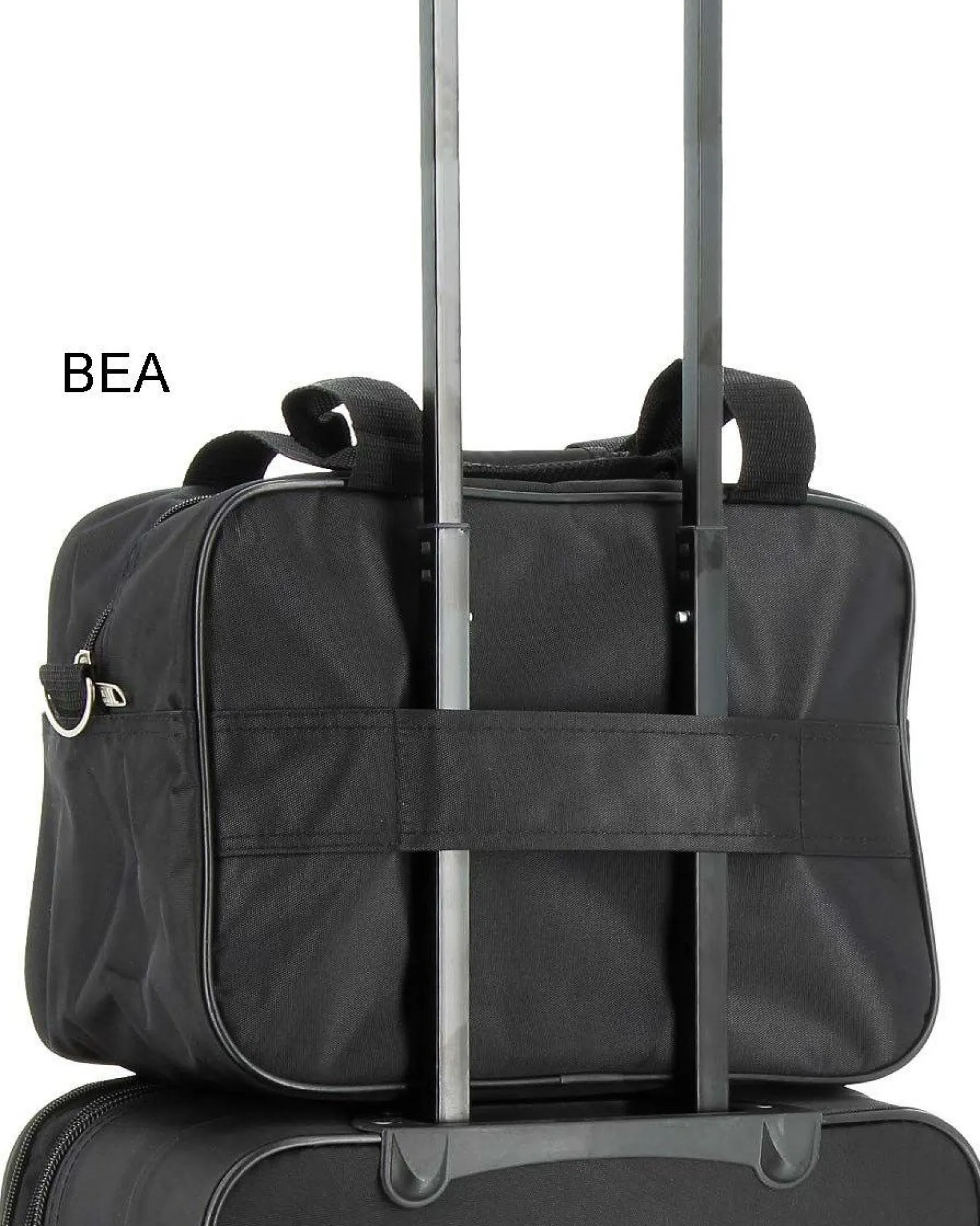 COVERI COLLECTION - Trolley in tessuto nero con 4 ruote doppie ed espansione