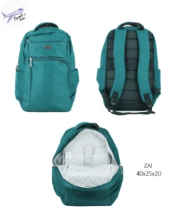 COVERI COLLECTION - TROLLEY TURCHESE IN TESSUTO ESPANDIBILE CON DOPPIA TASCA FRONTALE