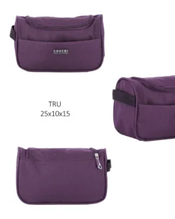 COVERI COLLECTION - TROLLEY VIOLA IN TESSUTO ESPANDIBILE CON DOPPIA TASCA FRONTALE