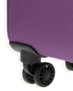 COVERI COLLECTION - TROLLEY VIOLA IN TESSUTO ESPANDIBILE CON DOPPIA TASCA FRONTALE