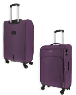 COVERI COLLECTION - TROLLEY VIOLA IN TESSUTO ESPANDIBILE CON DOPPIA TASCA FRONTALE