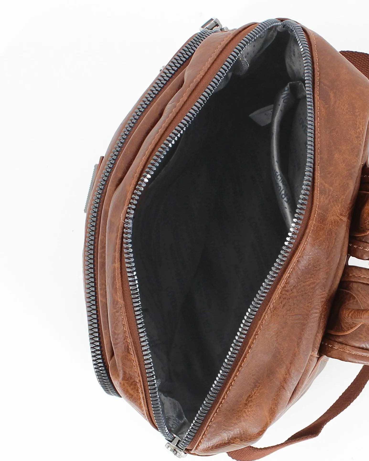 COVERI COLLECTION - ZAINO UFFICIO MARRONE CHIARO CON TASCA OVALE E UNA FRONTALE