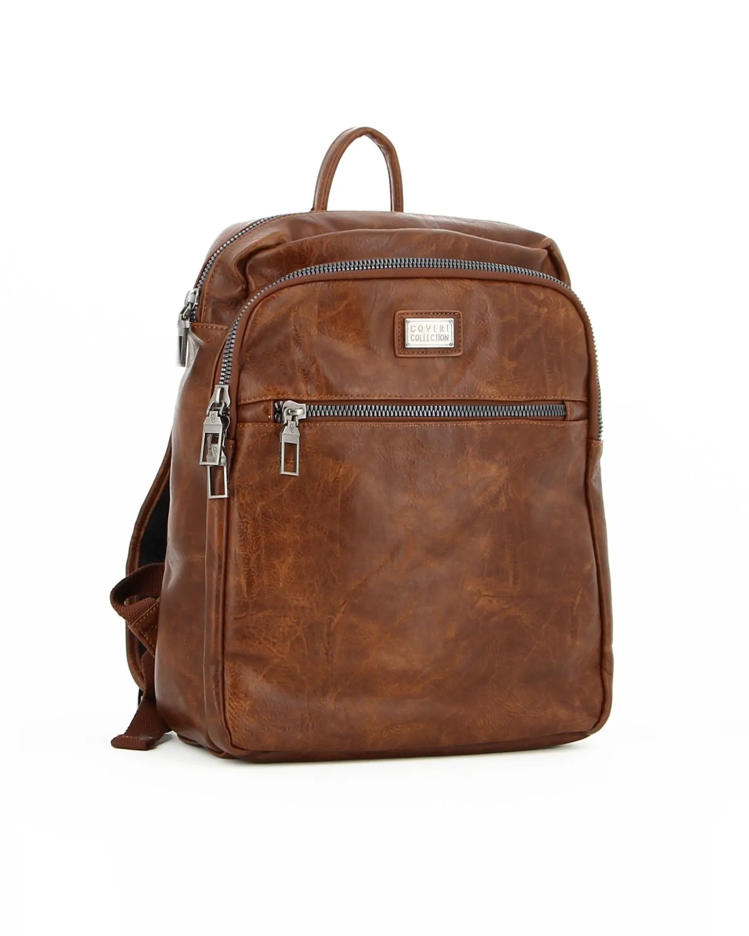 COVERI COLLECTION - ZAINO UFFICIO MARRONE CHIARO CON TASCA OVALE E UNA FRONTALE
