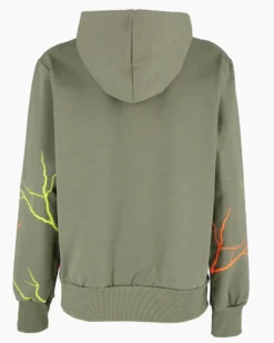 CUBA 10 - Felpa verde salvia con cappuccio e zip in cotone da donna
