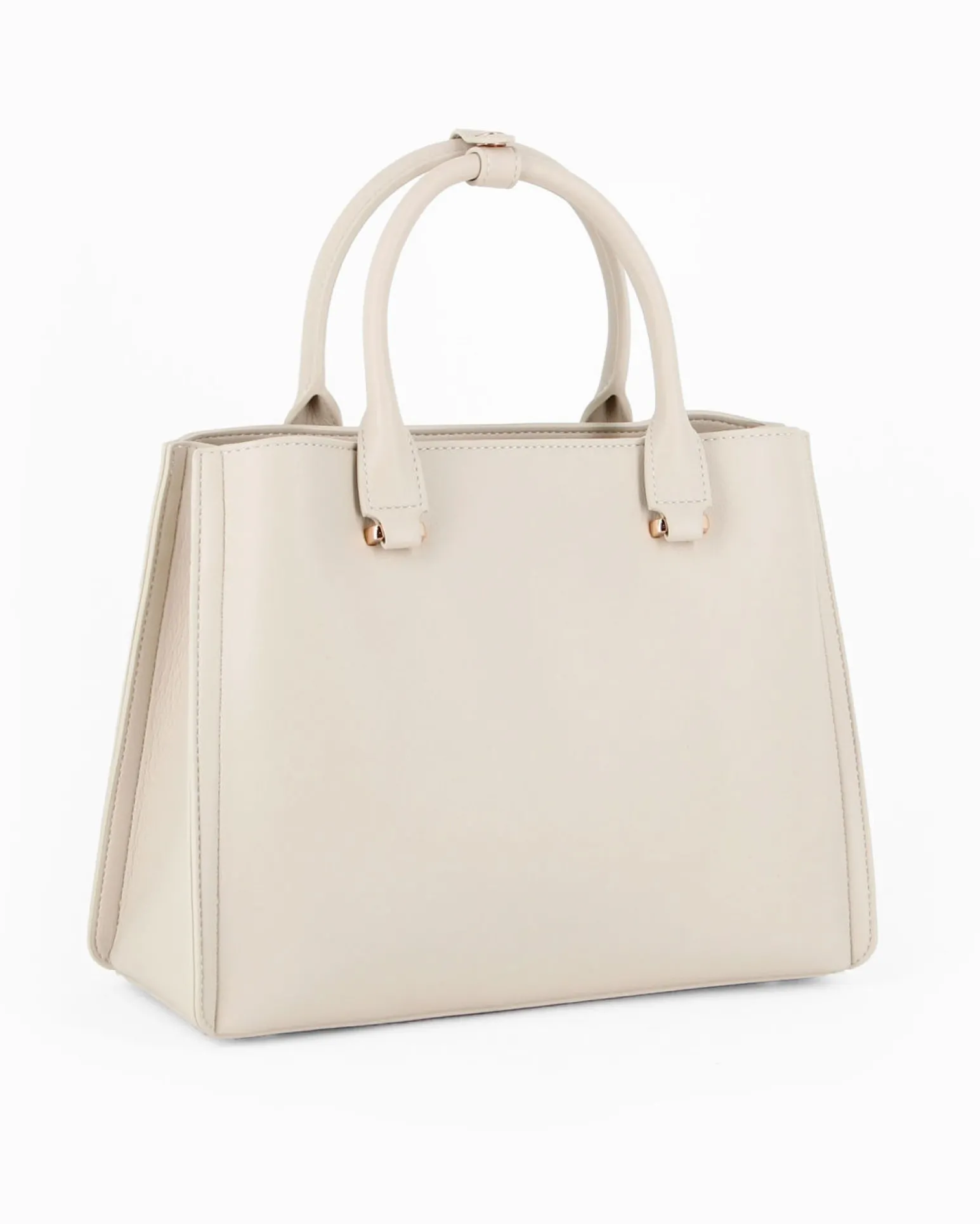 DAVID JONES - Borsa a due manici crema con tre scomparti principali e tracolla removibile