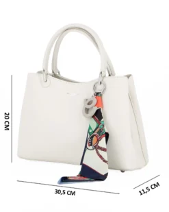 DAVID JONES - BORSA BIANCA A MANO DUE MANICI TRE SCOMPARTI E FOULARD