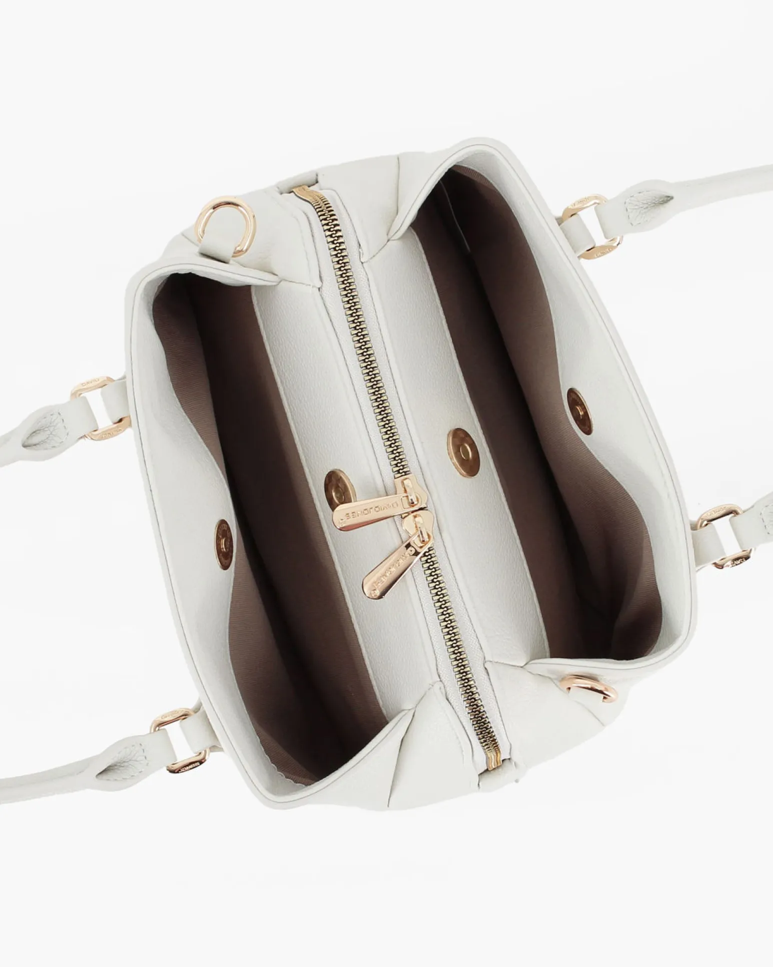 DAVID JONES - BORSA SMALL BIANCA A MANO DUE MANICI TRE SCOMPARTI