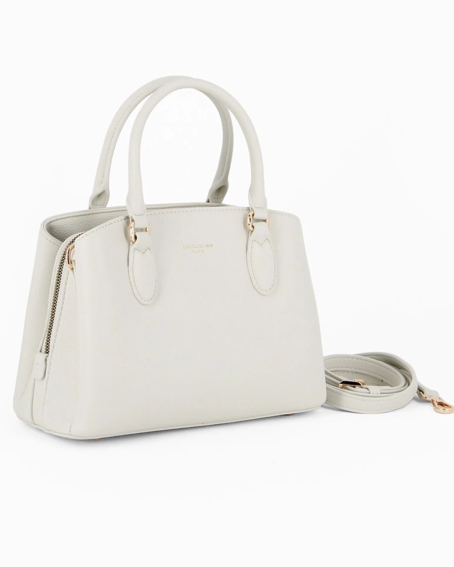 DAVID JONES - BORSA SMALL BIANCA A MANO DUE MANICI TRE SCOMPARTI
