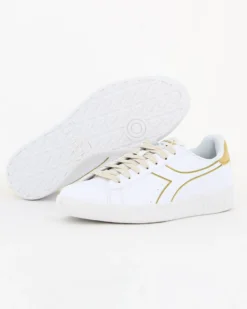 DIADORA TORNEO WN - Sneakers bianca e oro con lacci