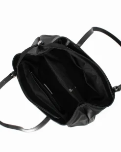 DIVAS - Borsa a spalla nera in VERA PELLE con manici regolabili, MADE IN ITALY