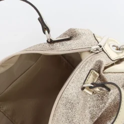 DIVAS - Borsa glitter nude con due manici e tracolla rimovibile, MADE IN ITALY