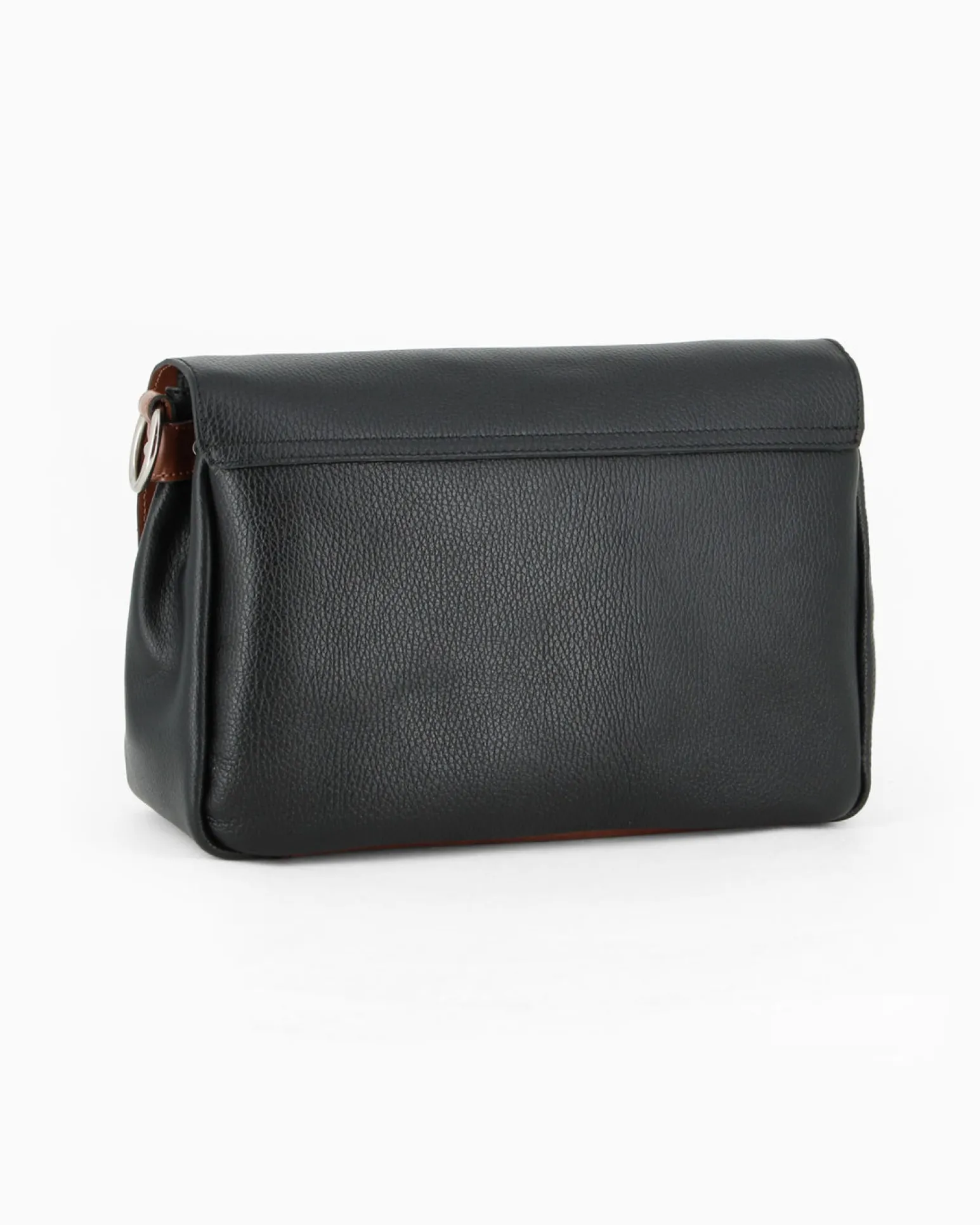 DIVAS - Borsa nera modello postina VERA PELLE - MADE IN ITALY