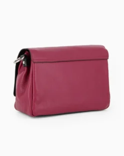 DIVAS - Borsa rubino modello postina VERA PELLE, MADE IN ITALY