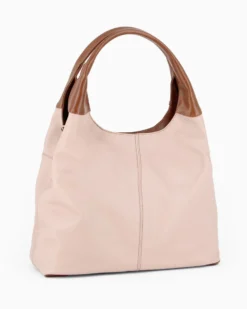 DIVAS - Borsa sacca carne in VERA PELLE con tasca frontale, tracolla removibile - MADE IN ITALY