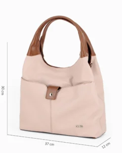 DIVAS - Borsa sacca carne in VERA PELLE con tasca frontale, tracolla removibile - MADE IN ITALY