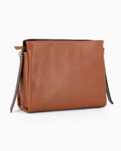 DIVAS - Borsa sacca cuoio in VERA PELLE con tracolla nastro - MADE IN ITALY