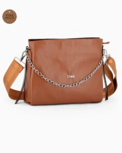 DIVAS - Borsa sacca cuoio in VERA PELLE con tracolla nastro - MADE IN ITALY