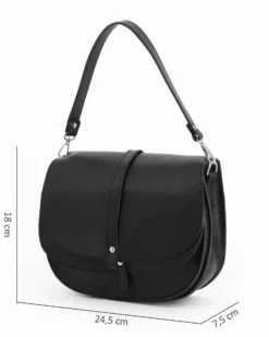 DIVAS - Borsa sella nera in VERA PELLE - MADE IN ITALY