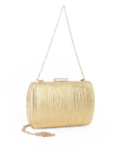DIVAS - Clutch oro con doppia catenella