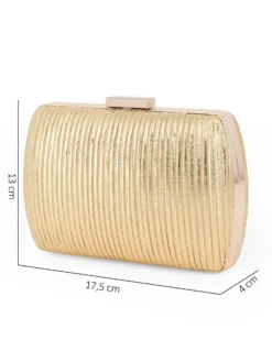 DIVAS - Clutch oro con doppia catenella