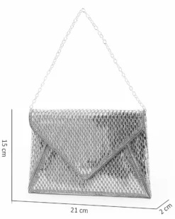 DIVAS - Pochette argento con strass