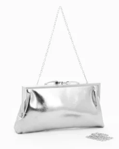 DIVAS - Pochette argento morbida doppio scomparto