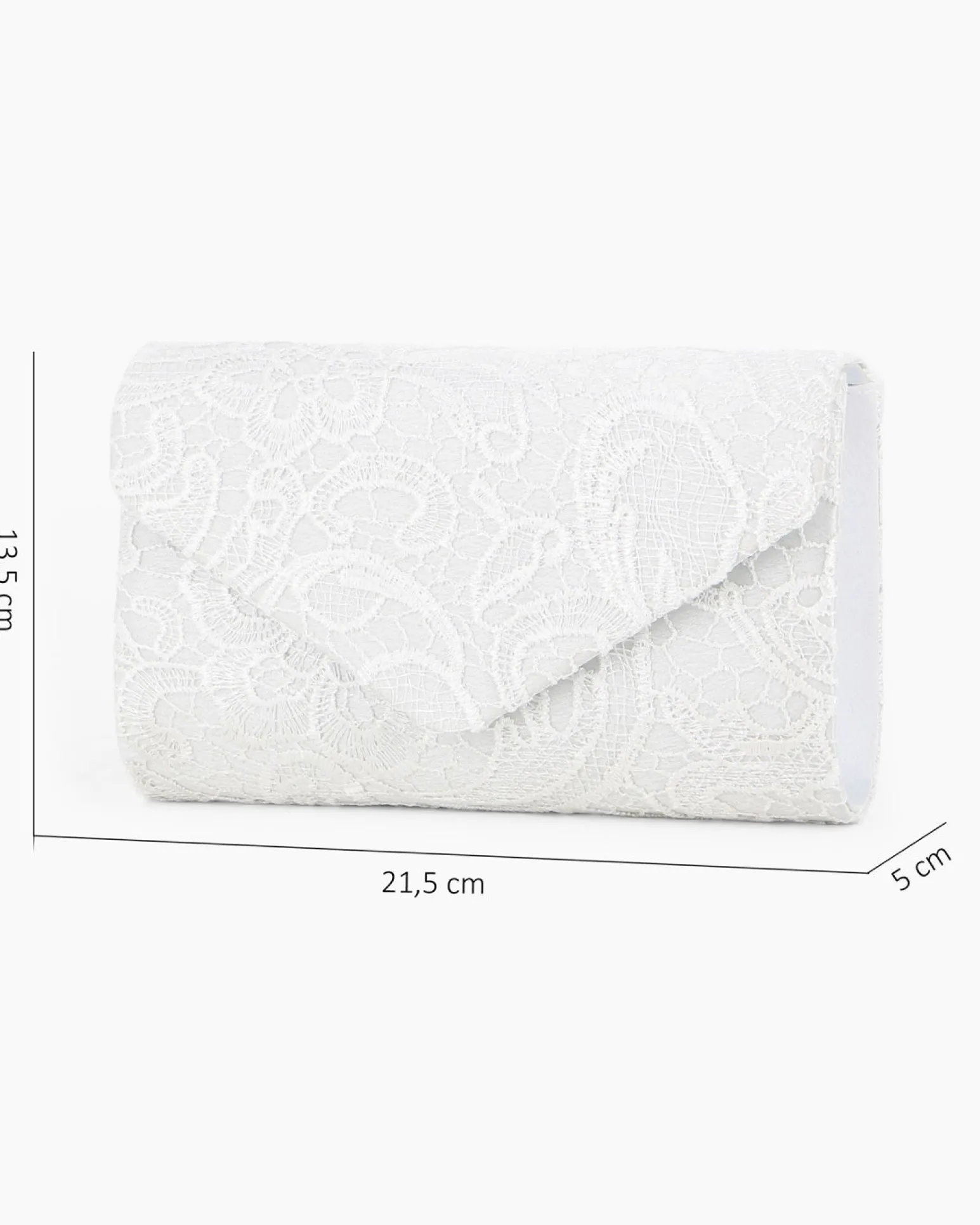 DIVAS - Pochette bianca in pizzo con patta