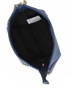 DIVAS - POCHETTE BLU IN PELLE CON CATENA