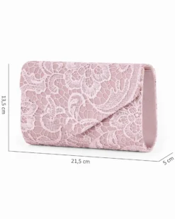DIVAS - Pochette cipria in pizzo con patta