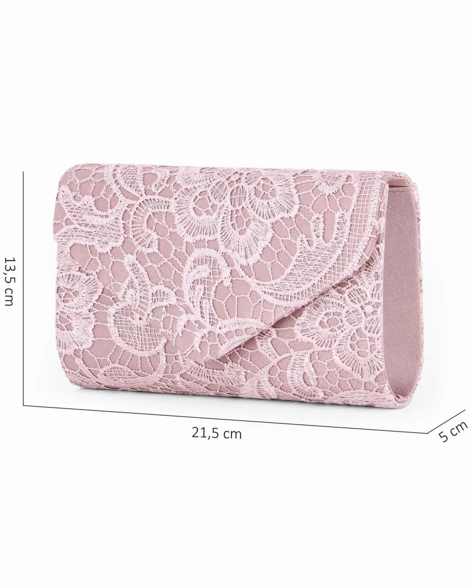 DIVAS - Pochette cipria in pizzo con patta